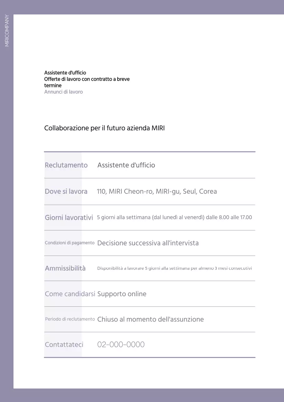 Semplice modello di documento aziendale in bianco e malva