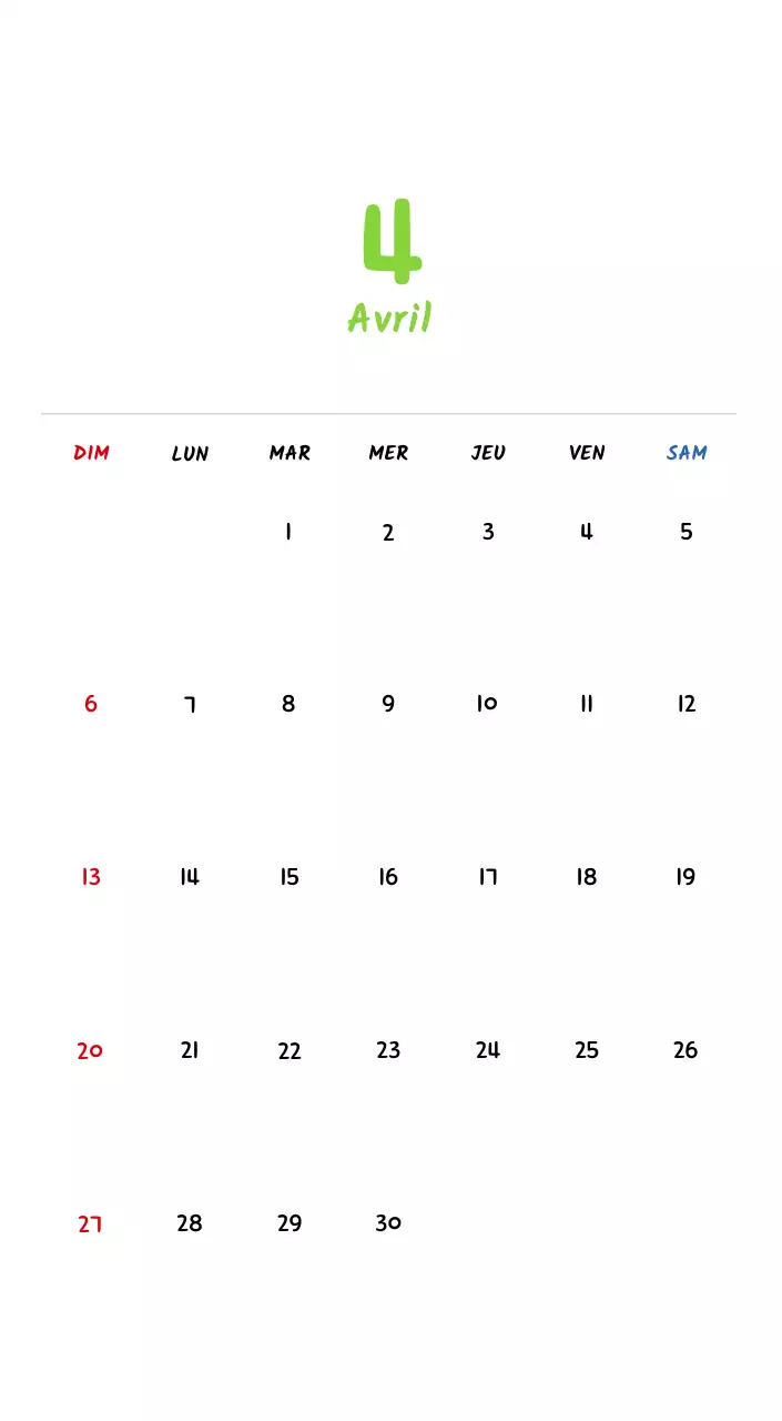 Calendrier du Nouvel An avec de jolies illustrations