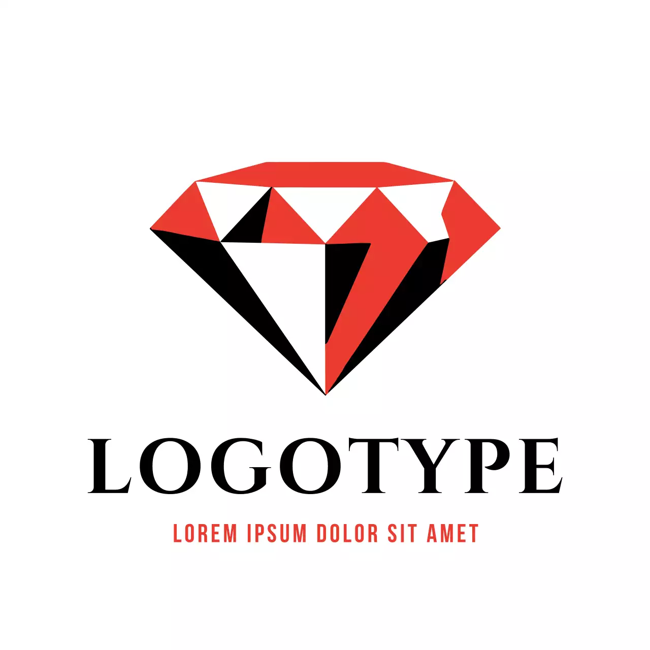 Red Geometric Design Logo