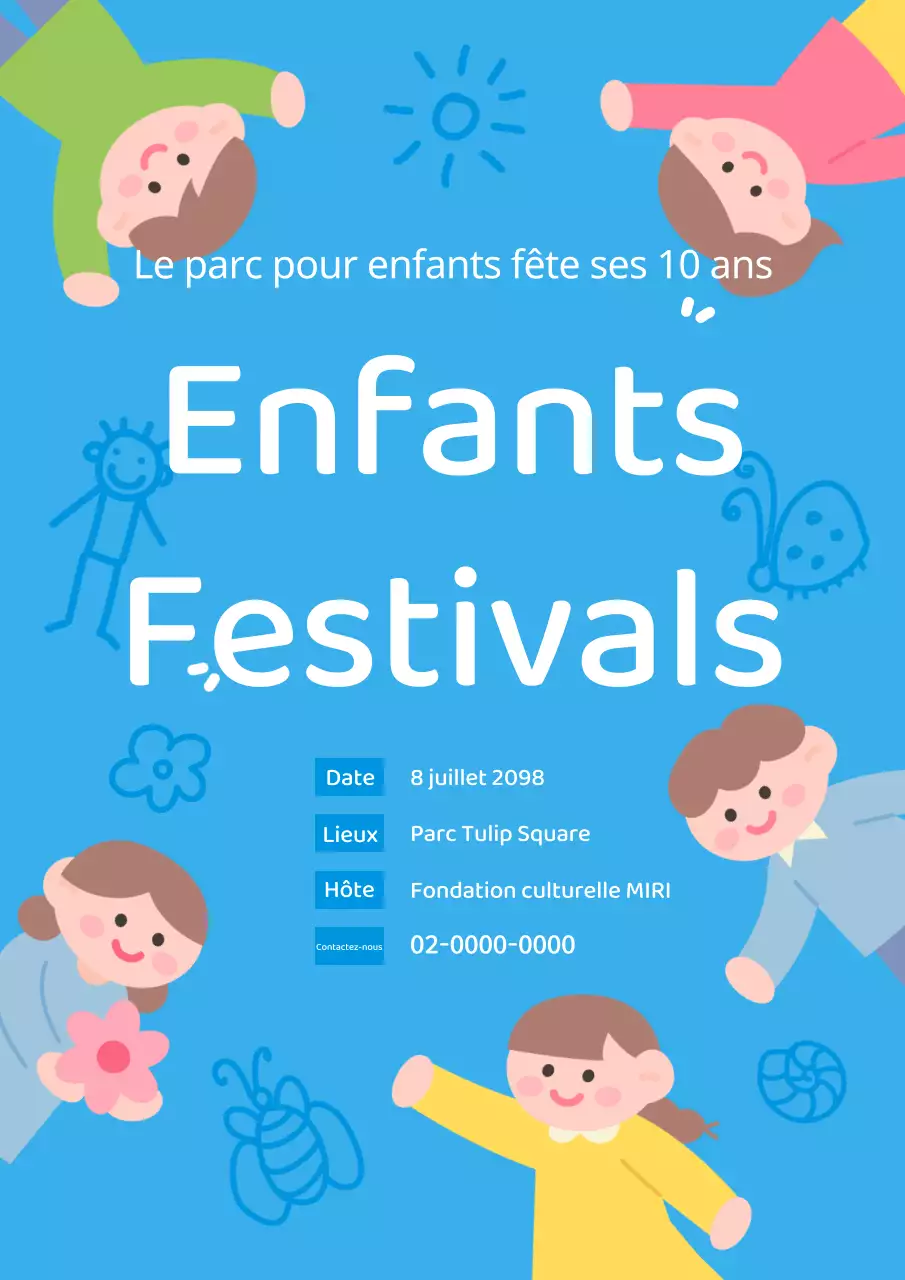 Promouvoir un festival bleu clair pour les enfants