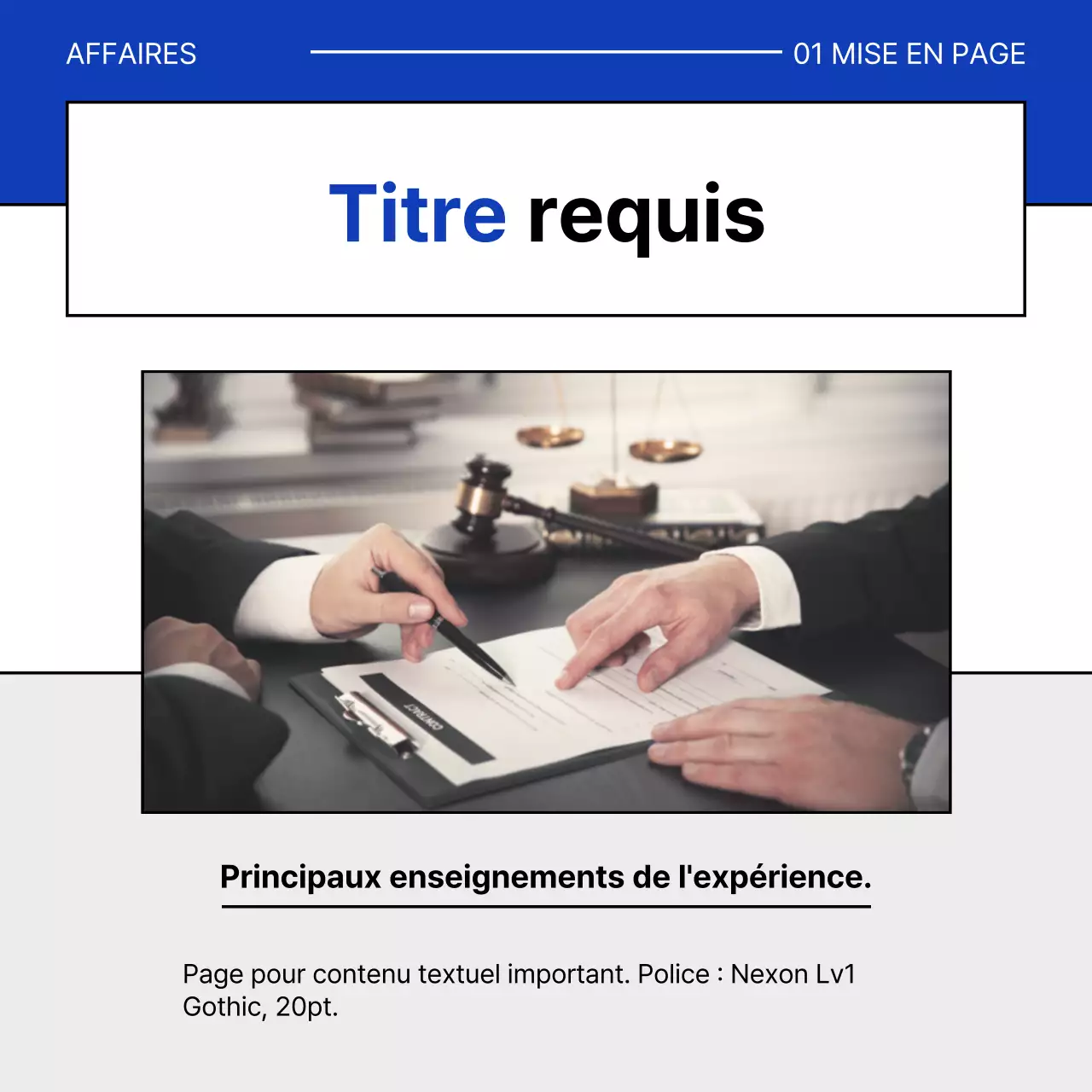 Une lettre de motivation commerciale simple en bleu et gris