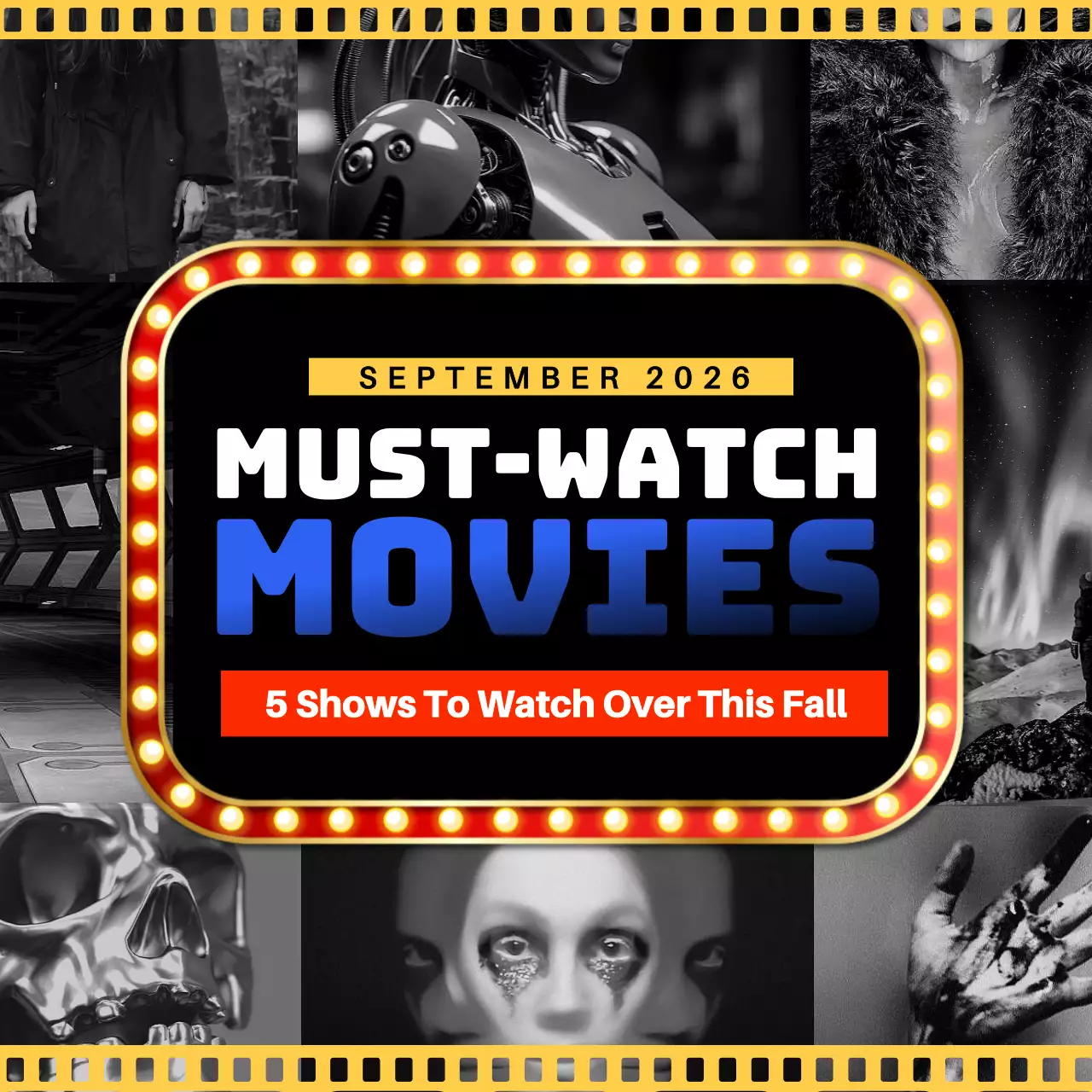 Yellow Retro Movie Announcement Social Media Post