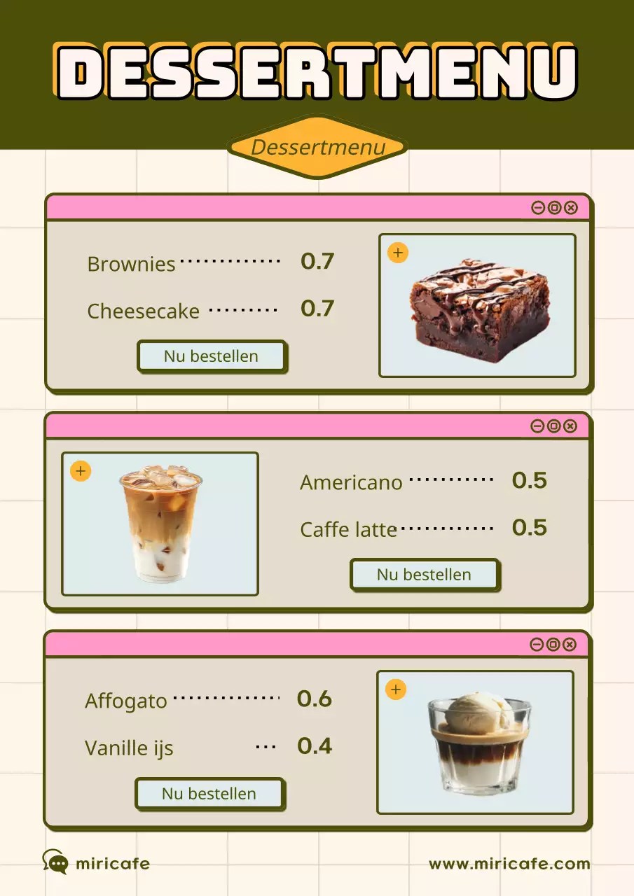 Een verzameling trendy restaurantmenuborden in groen en ivoor