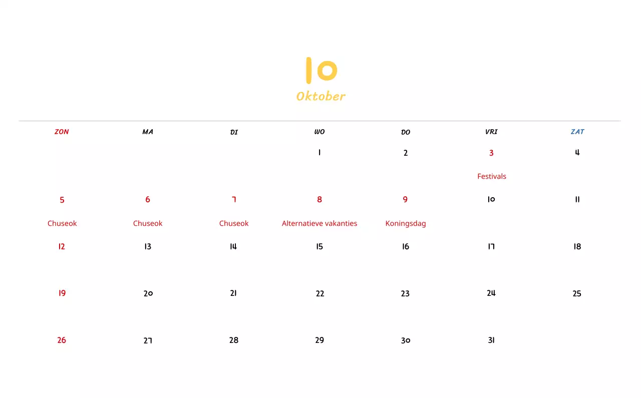 Nieuwjaarskalender met schattige illustraties