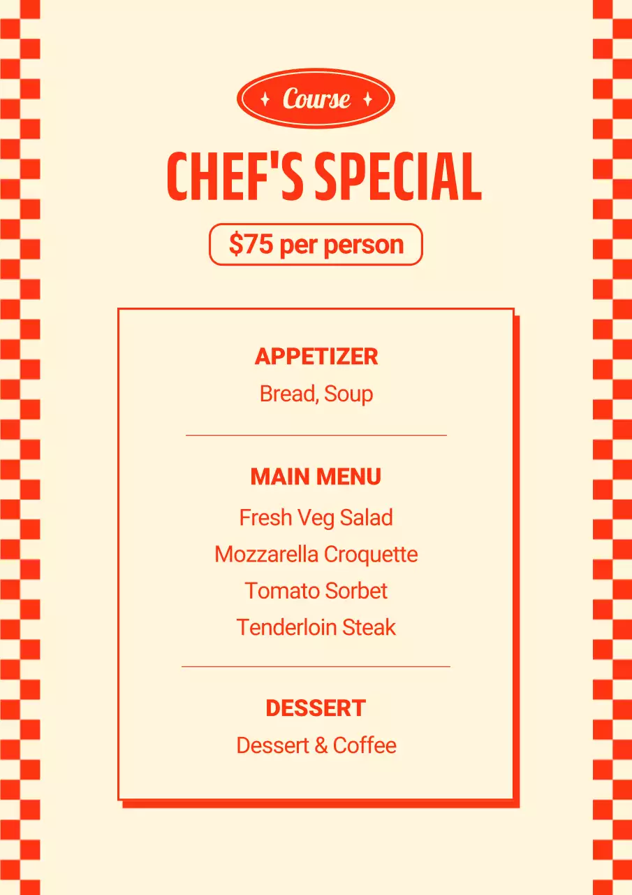 Beige Retro Restaurant Menu Poster