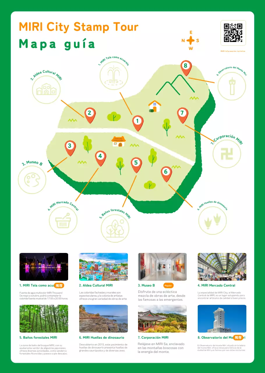 Bonito folleto turístico con el sello de la ciudad