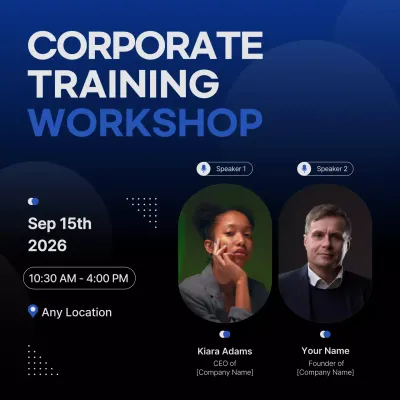 Blue Professional Workshop Announcement Social Media Post