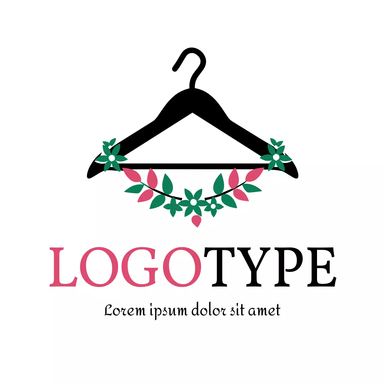 Black Floral Fashion Logo
