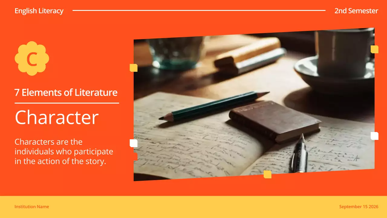 Orange Classic Literature Lecture Presentation