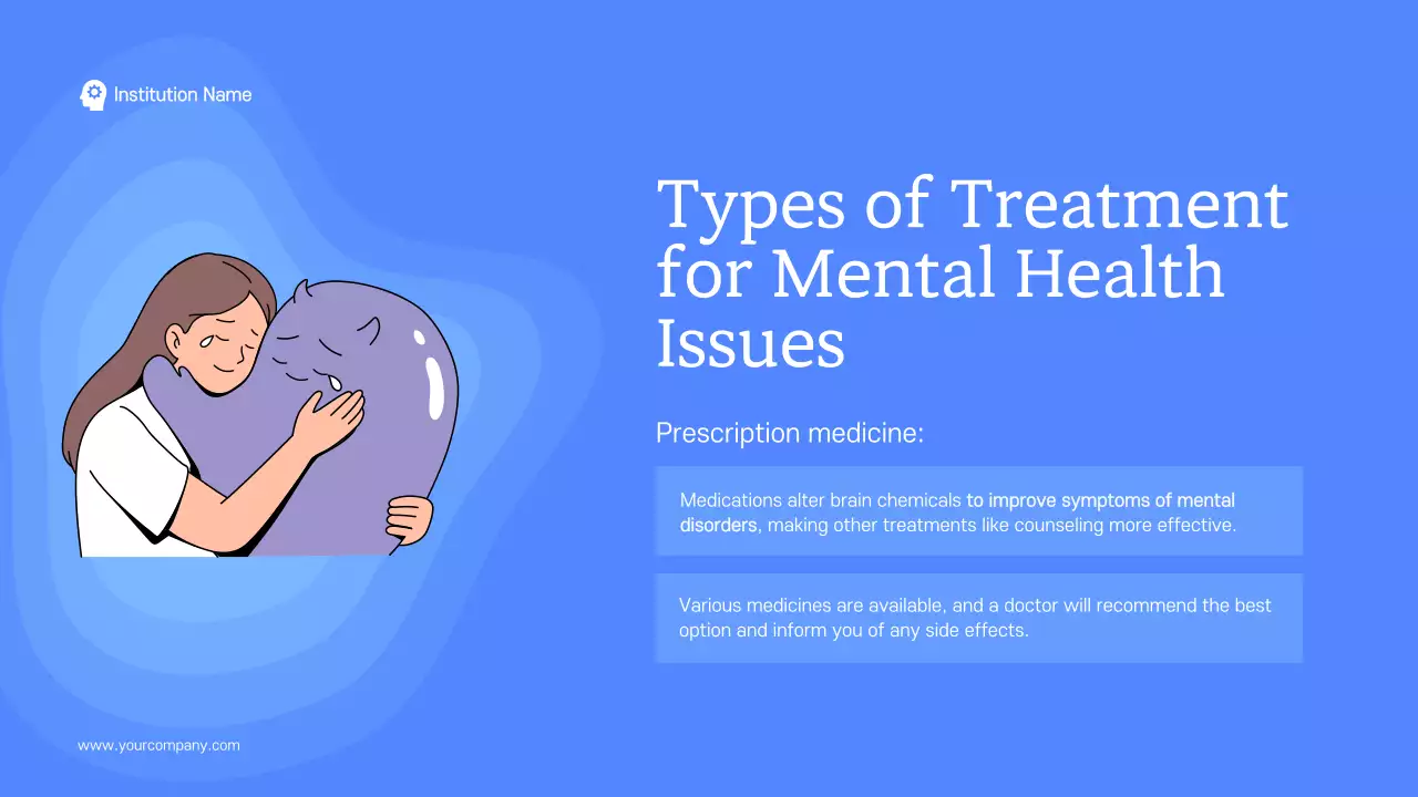 Blue Simple Mental Health Guide Presentation