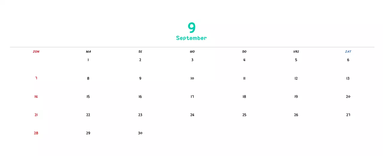 Nieuwjaarskalender met schattige illustraties