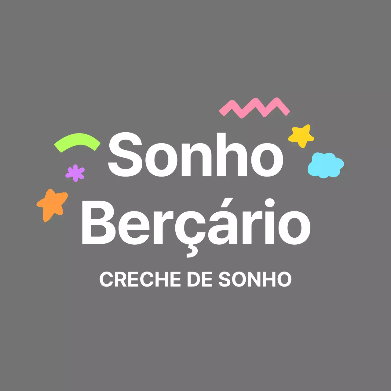 Um logótipo de quarto de criança giro num arco-íris de cores