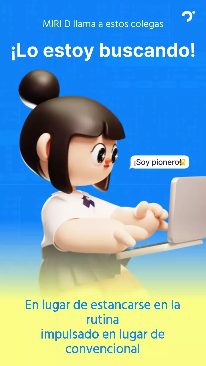 Un bonito anuncio de contratación en azul y amarillo