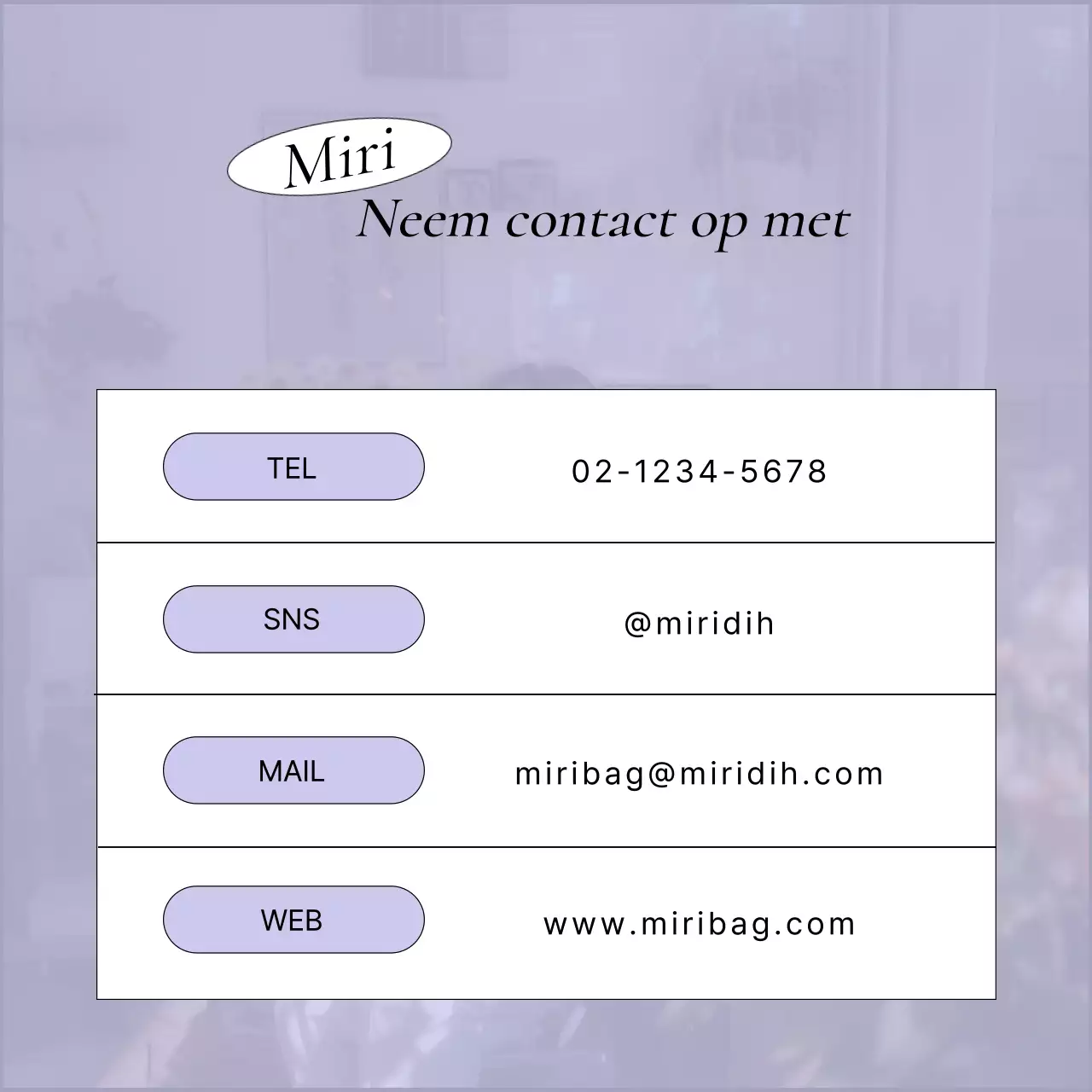 Modern merk promoten in lavendel en ivoor