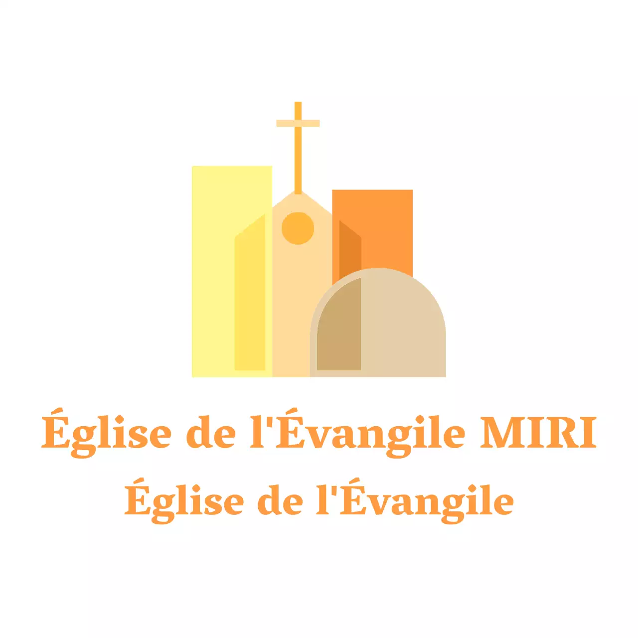 Logo promotionnel d'une église émotionnelle dans des couleurs chaudes