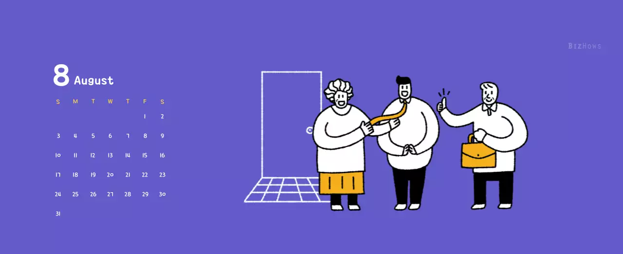 New Year's calendar with cute illustrations