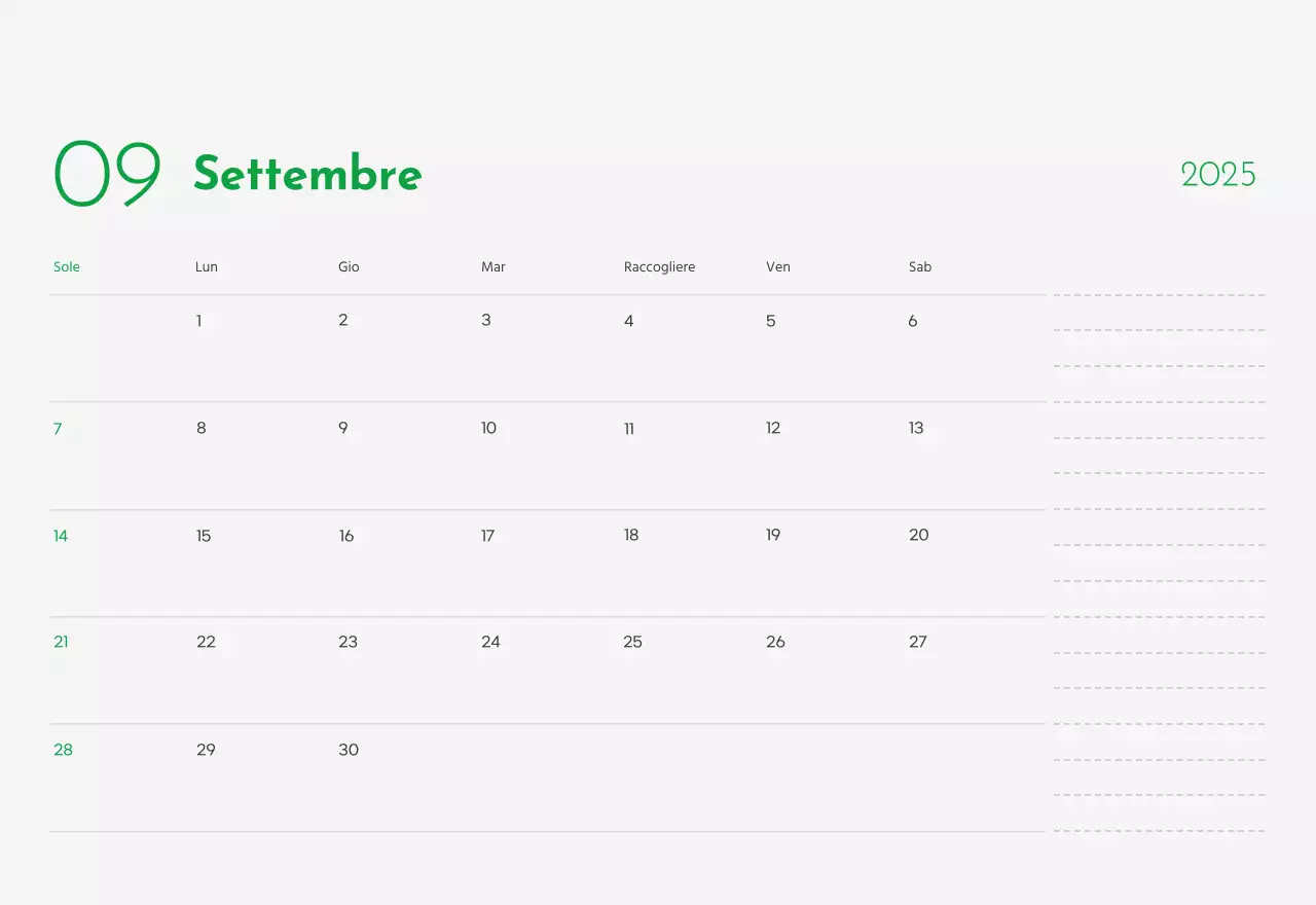 Un calendario con la foto di un cucciolo e un simpatico messaggio in colore verde.