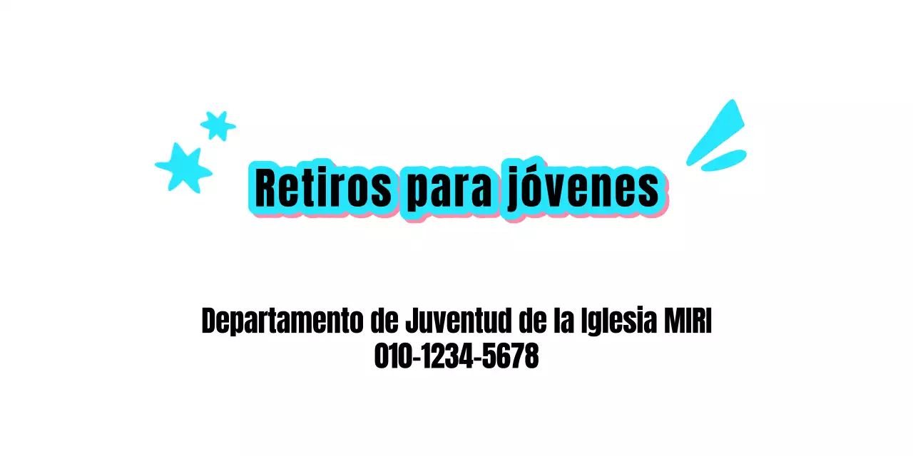 Promover un retiro juvenil azul claro y rosa