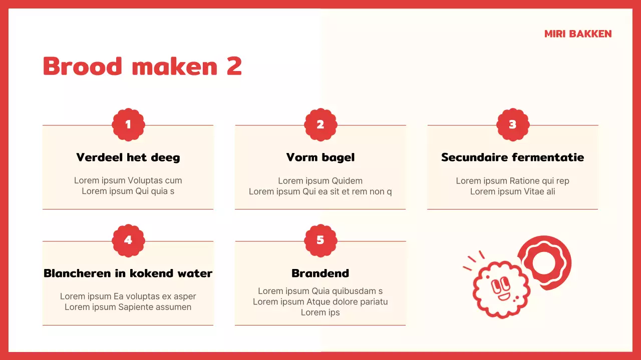 Over deze schattige rood met gele veganistische bakles van een dag