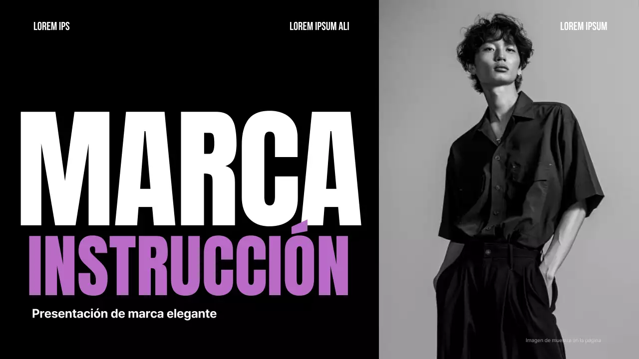 Una sencilla declaración de marca en negro y morado