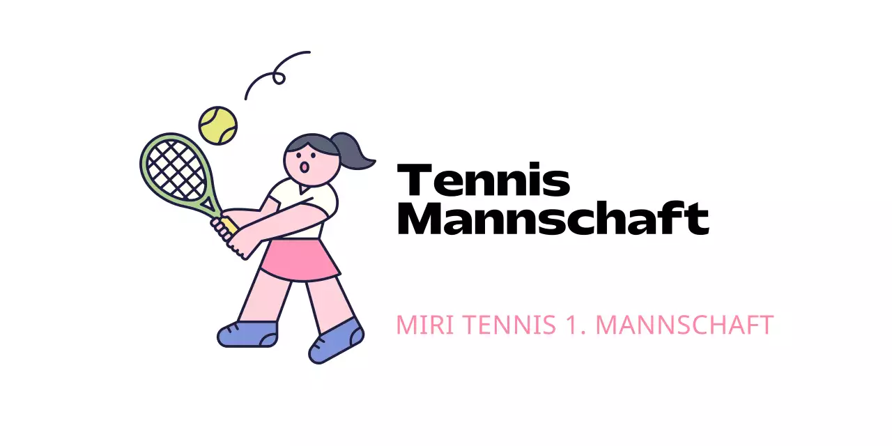 Ein Logo für einen Verein mit einer niedlichen Figur, die Tennis spielt.