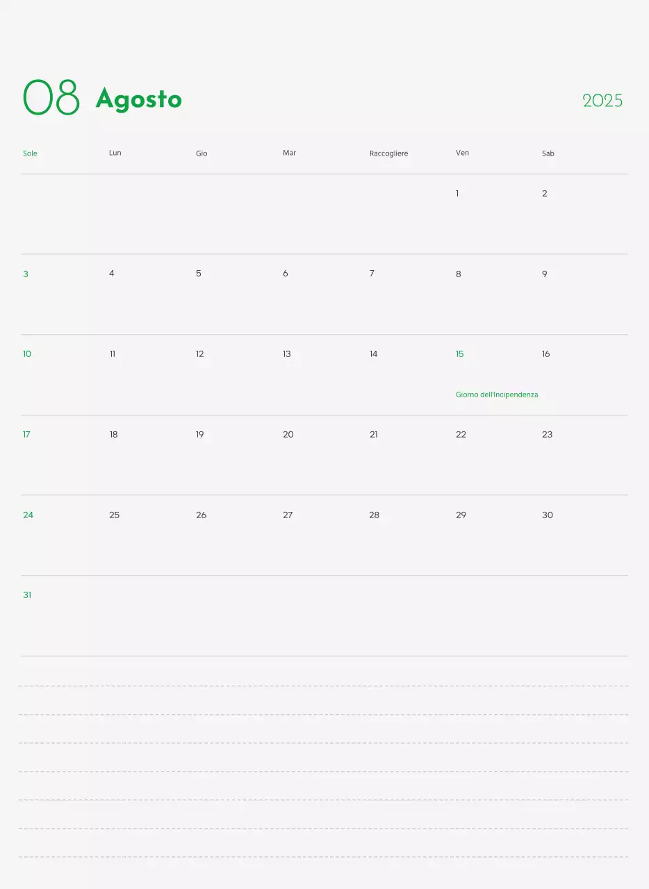 Un calendario con la foto di un cucciolo e un simpatico messaggio in colore verde.