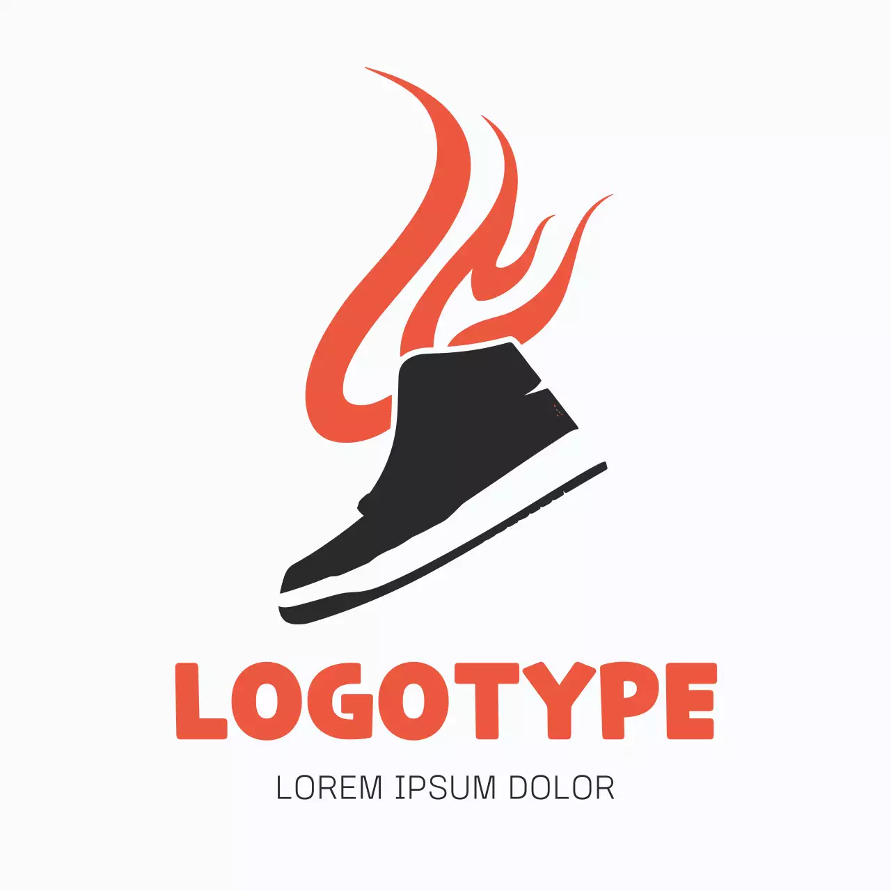 Red Minimal Shoe Advertisement Logo