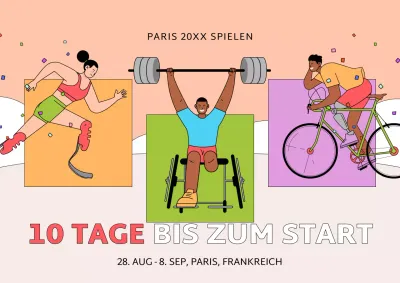 Trendige Anzeigen für Para-Sportveranstaltungen in Chartreuse und Orange