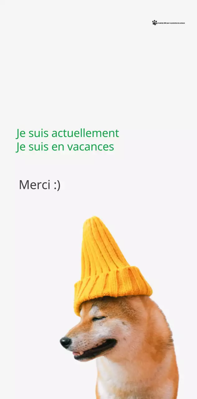 Un calendrier avec une photo de chiot et un message mignon dans une couleur verte.