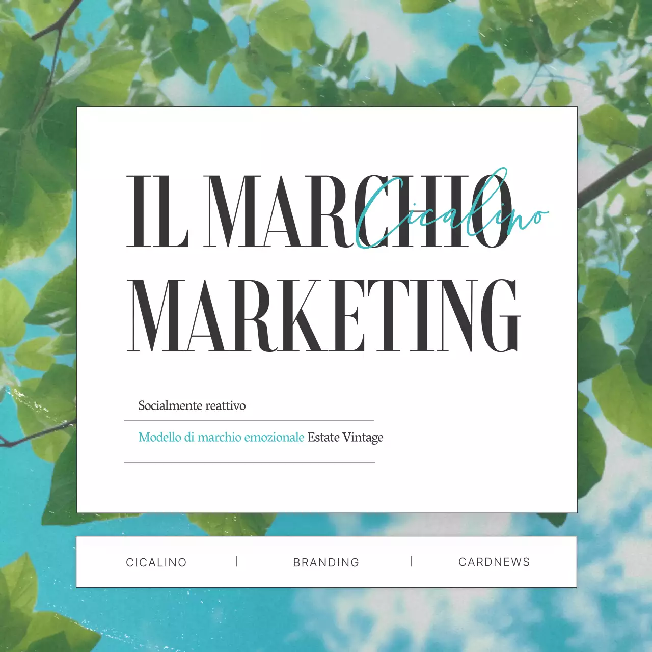 Un post di marca sui social media con un tema estivo verde e vintage