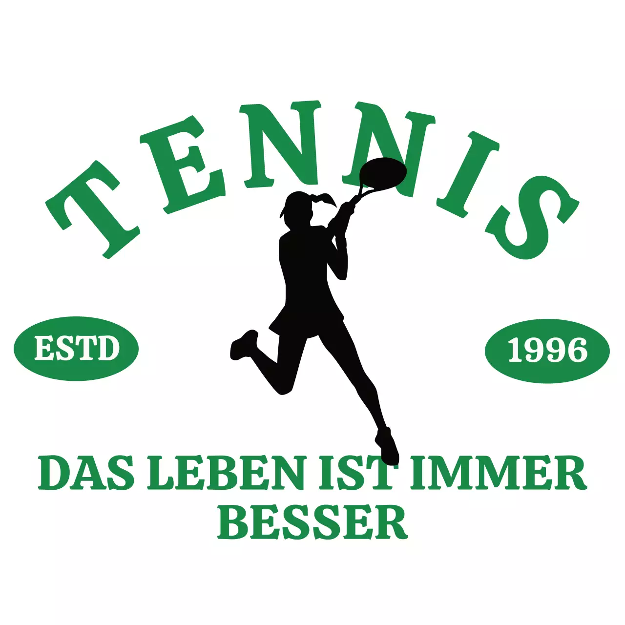 Tennisschläger in Grün und Schwarz mit Vintage-Charakter