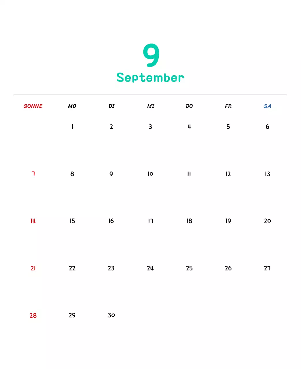 Neujahrskalender mit niedlichen Illustrationen