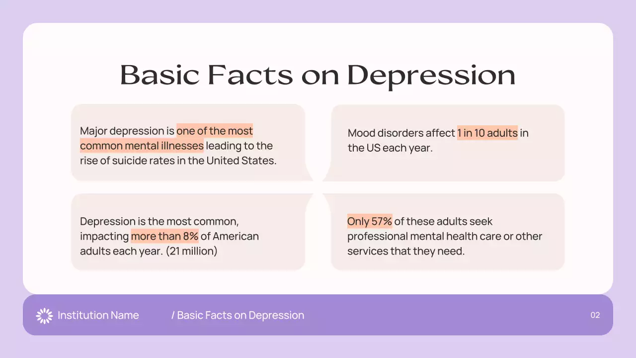 Purple Simple Mental Health Guide Presentation
