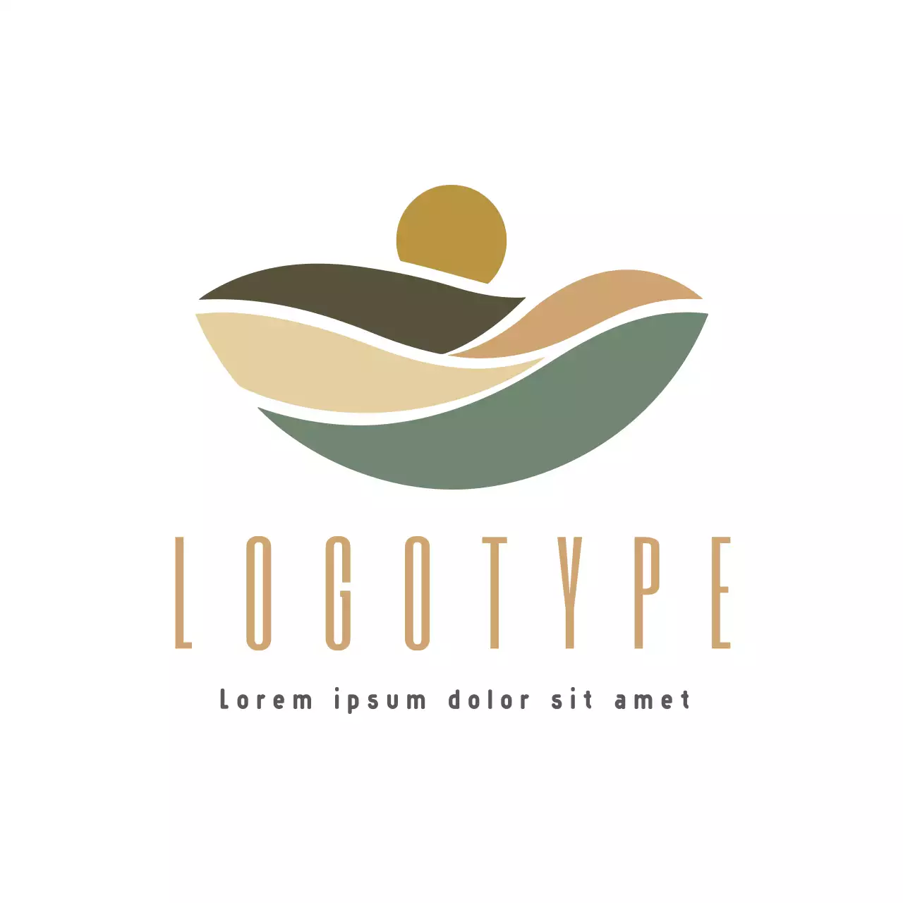 Beige Abstract Design Logo