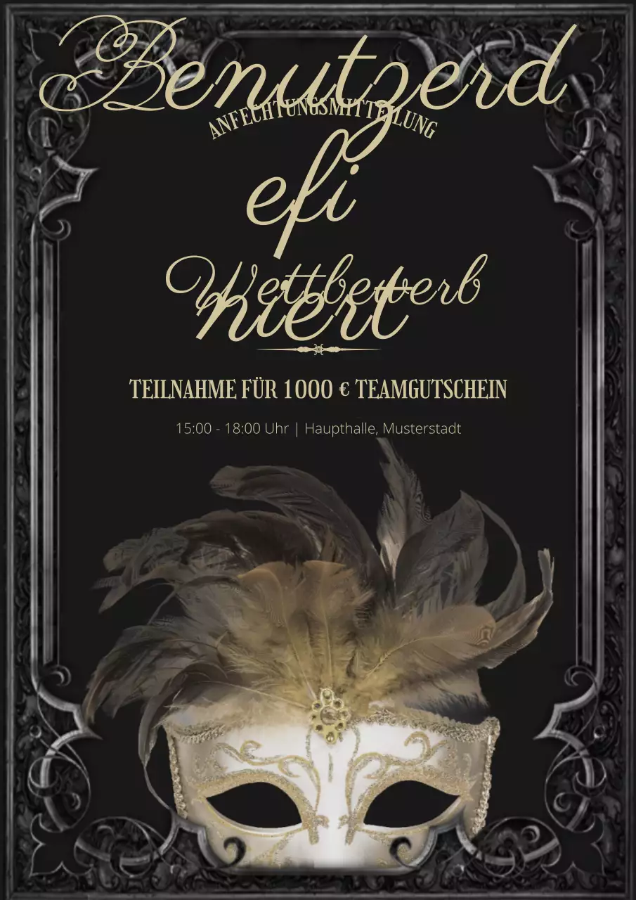 Black and Gold Classic Kostümwettbewerb Ankündigung