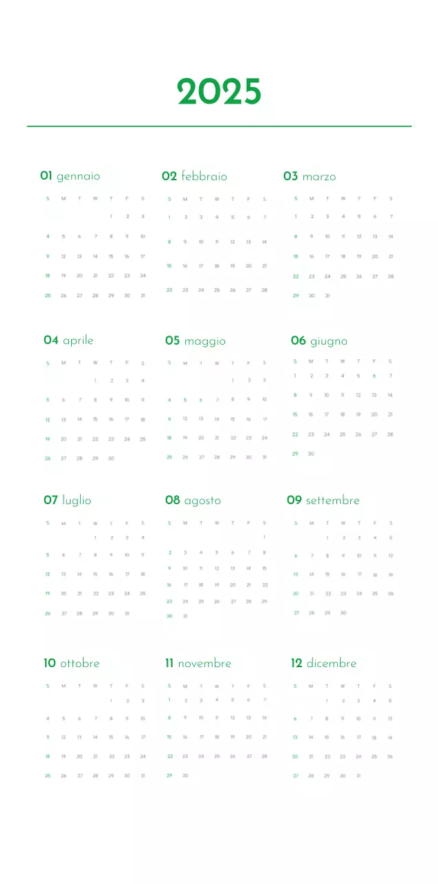 Un calendario con la foto di un cucciolo e un simpatico messaggio in colore verde.