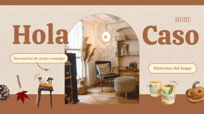 Funda de atrezzo para decoración interior otoñal sencilla en beige y marrón