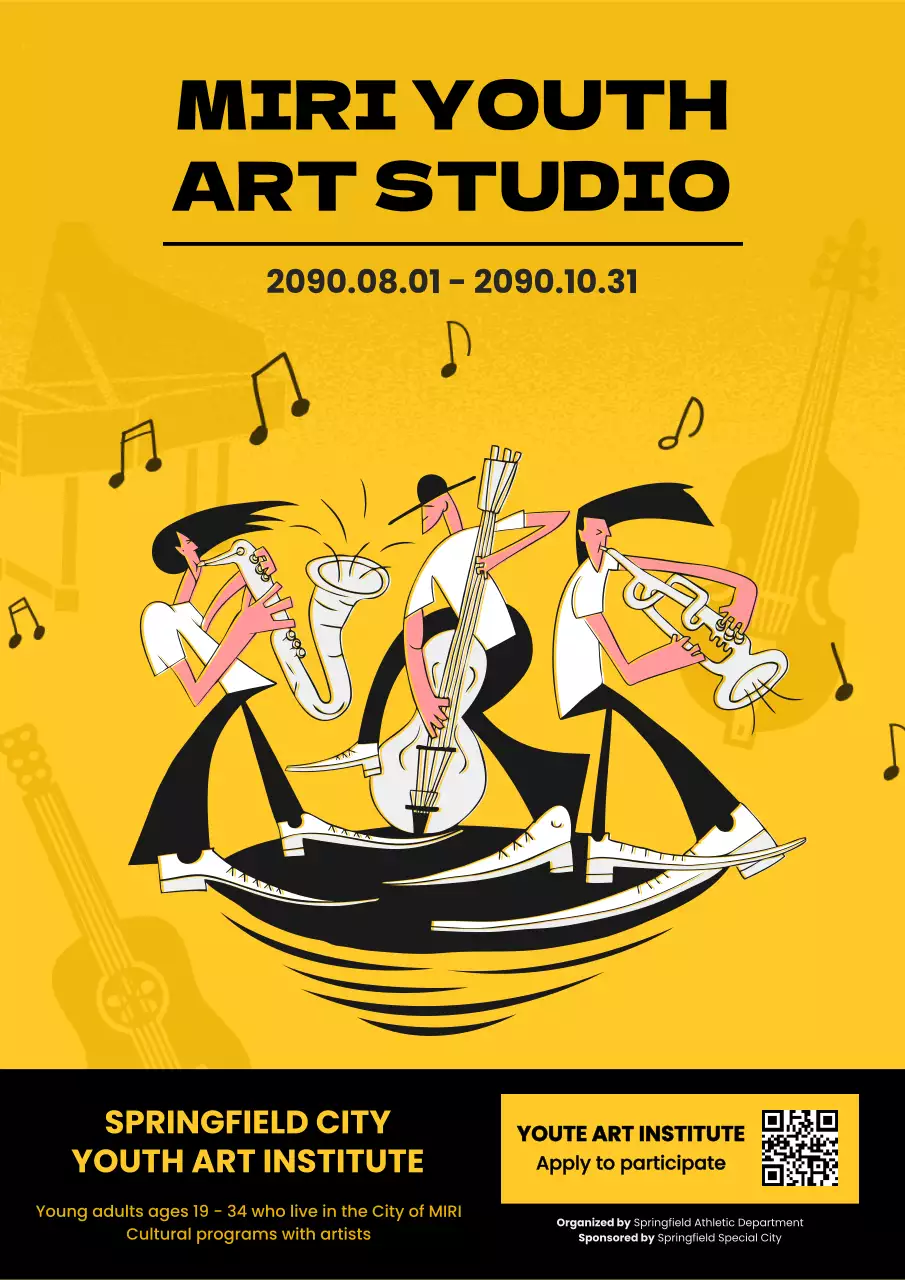 Yellow Abstract Music Event Poster