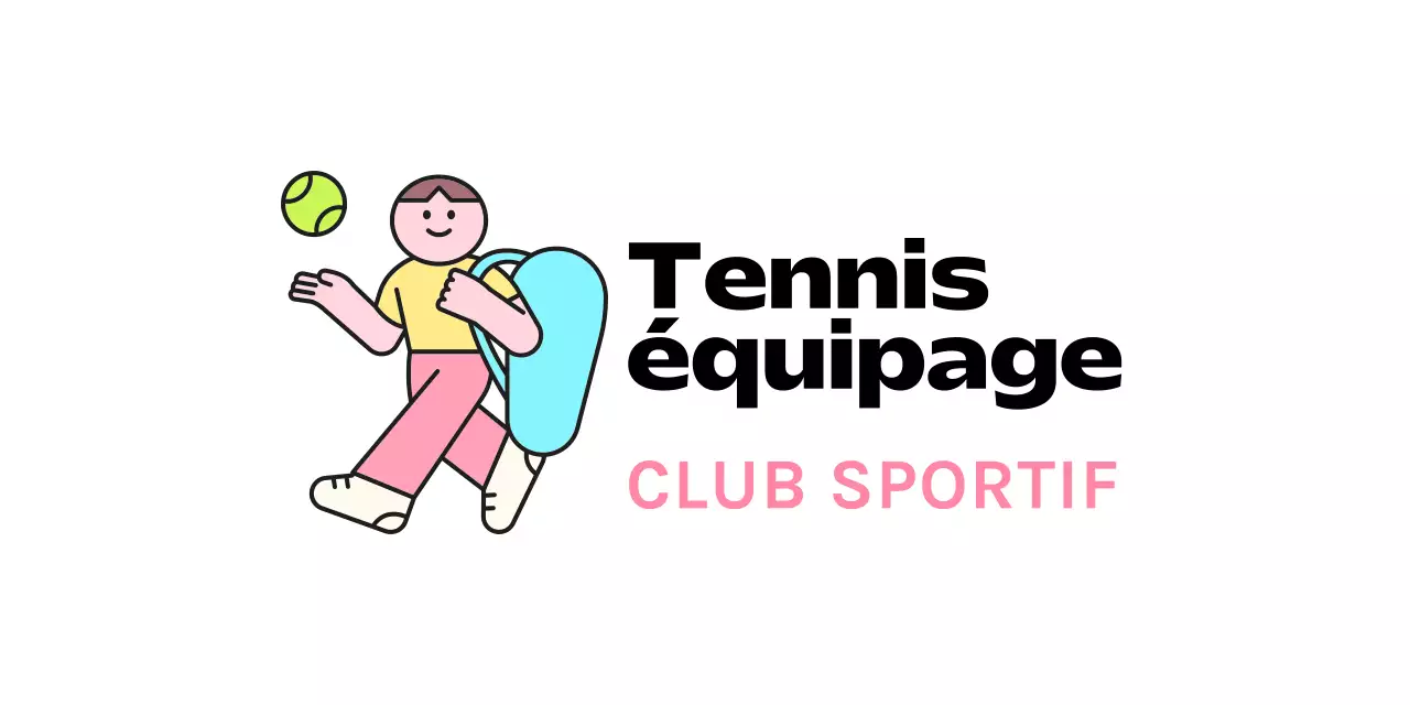 Un logo pour un club avec un personnage mignon jouant au tennis.