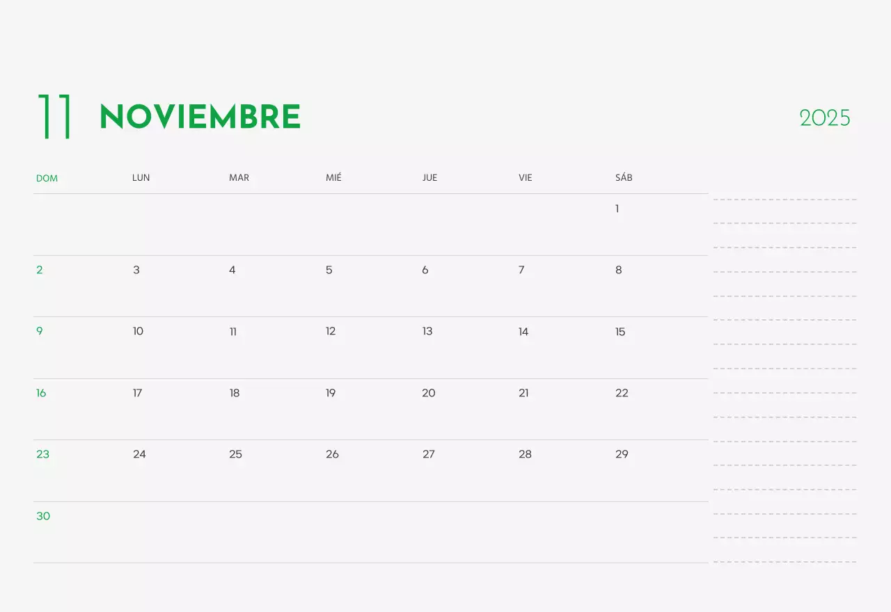 Un calendario con una foto de un cachorro y un bonito mensaje en color verde