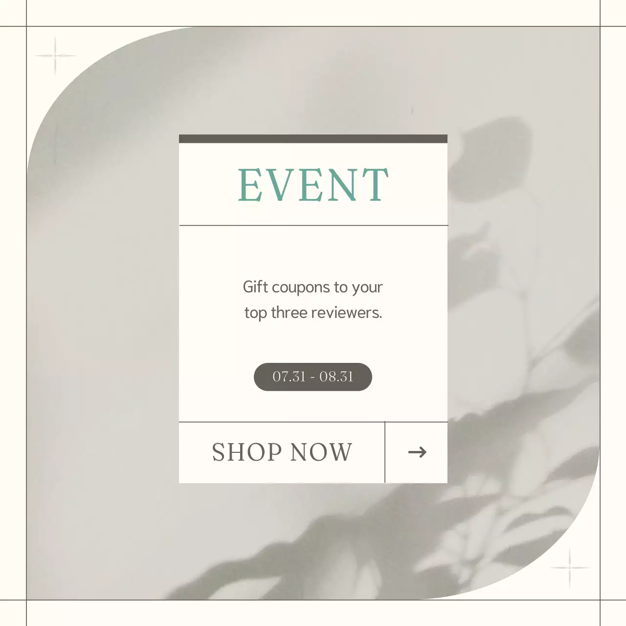 Promoting a minimalist fashion brand in beige and mint