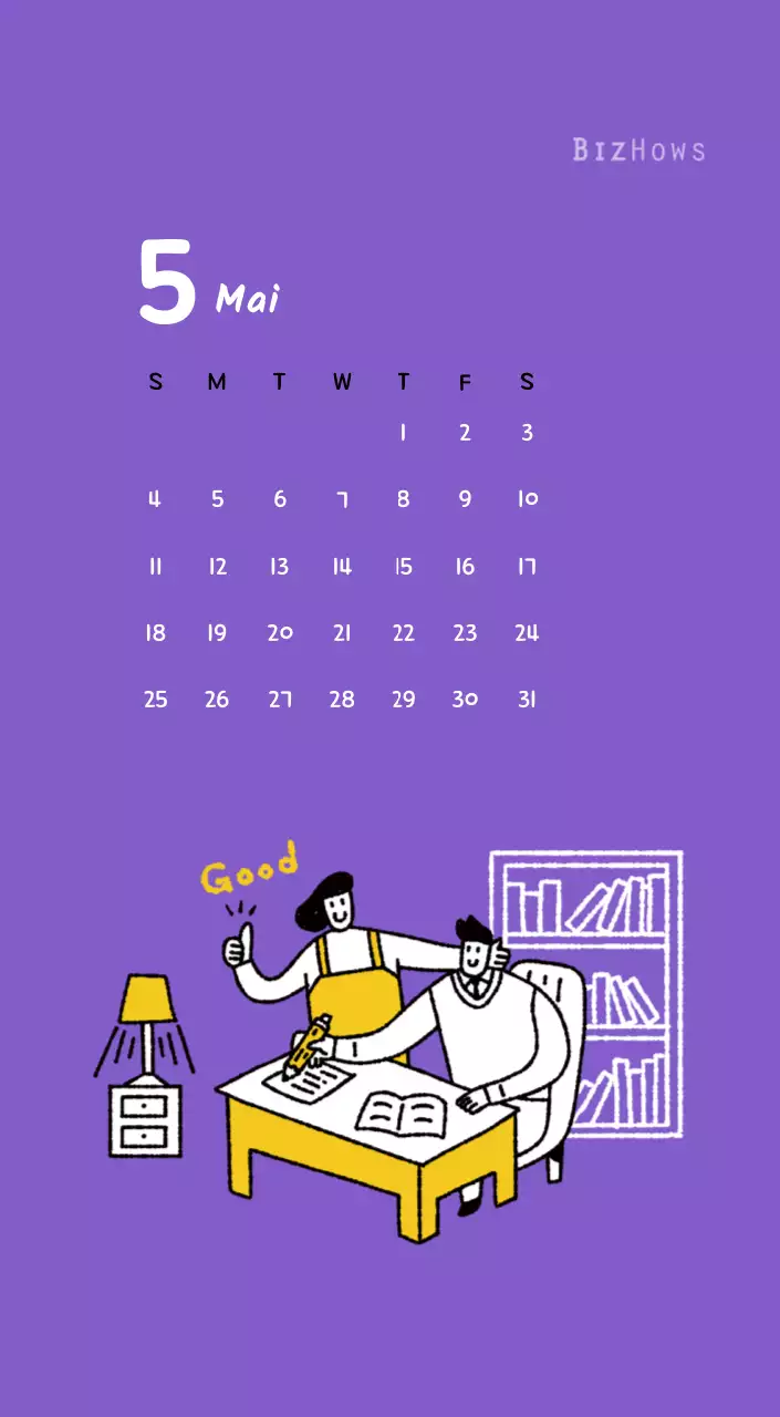 Calendrier du Nouvel An avec de jolies illustrations