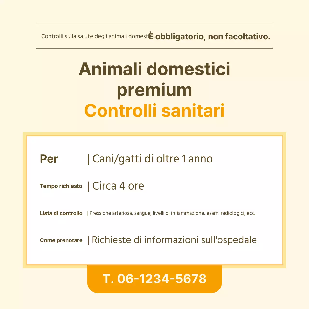 Informazioni sulla salute degli animali domestici in stile note gialle e bianche
