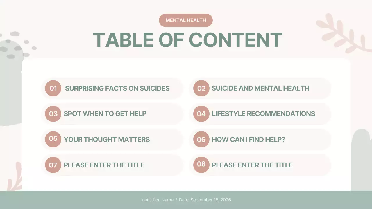 Beige Modern Mental Health Guide Presentation