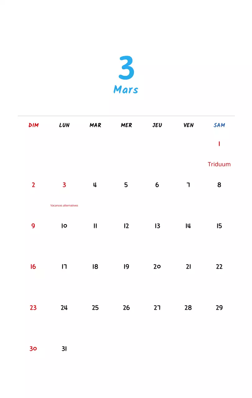 Calendrier du Nouvel An avec de jolies illustrations