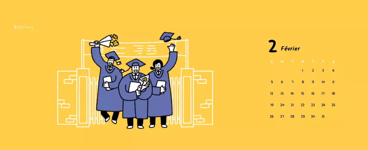 Calendrier du Nouvel An avec de jolies illustrations