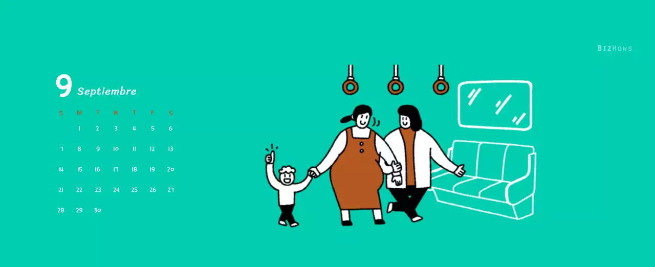 Calendario de Año Nuevo con simpáticas ilustraciones