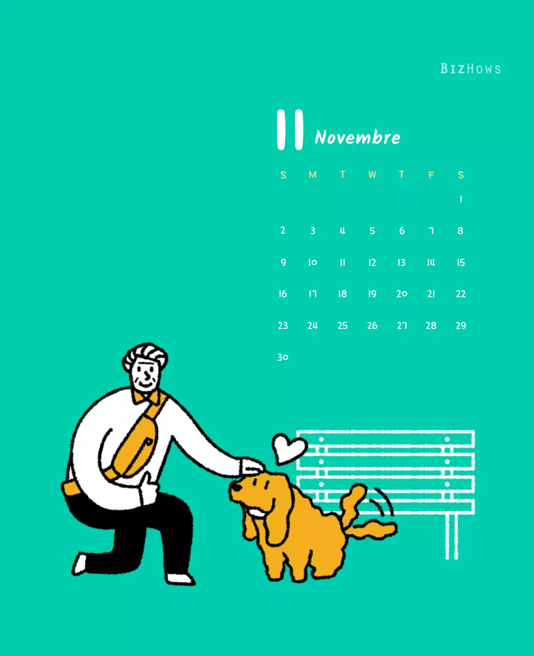 Calendrier du Nouvel An avec de jolies illustrations