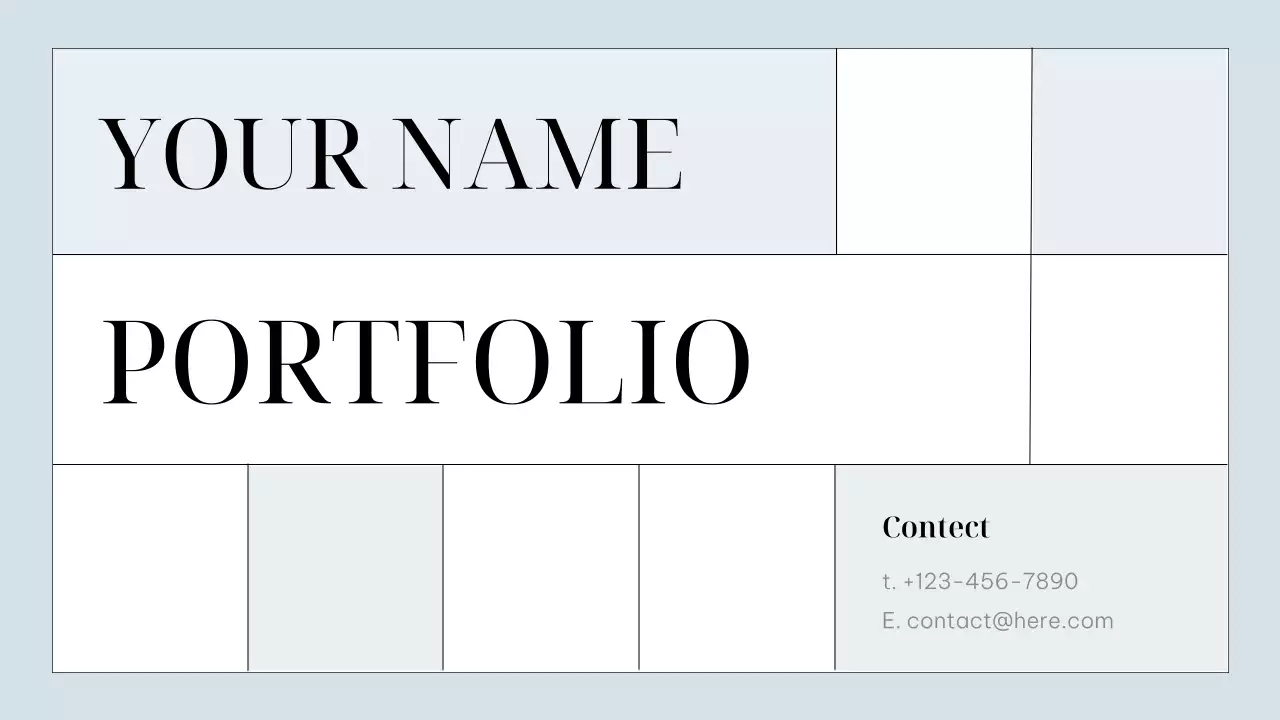 블루 미니멀 포트폴리오 문서 프레젠테이션