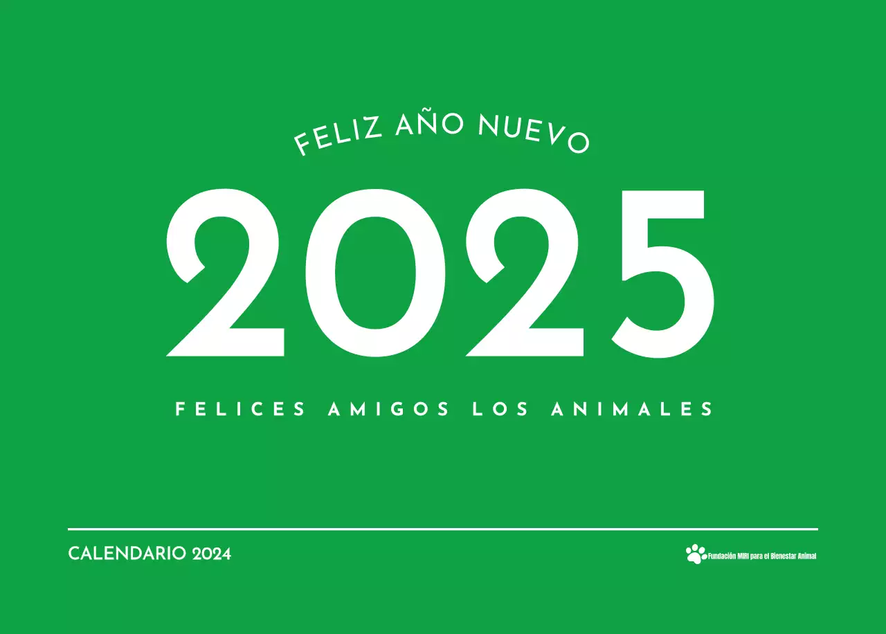 Un calendario con una foto de un cachorro y un bonito mensaje en color verde